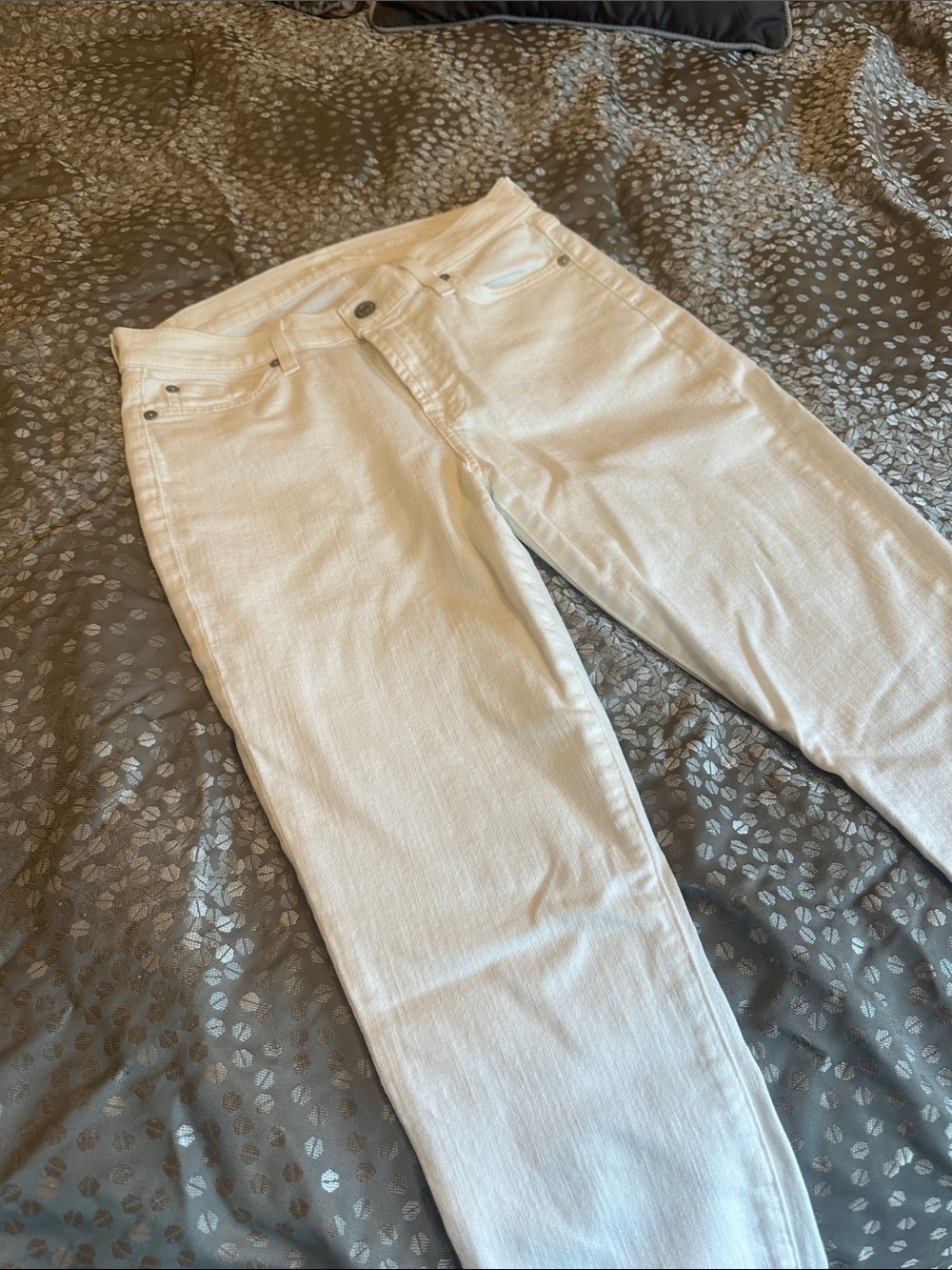 7 For All Mankind Jeans Womens 28x30 Gwenevere White Skinny Stretch Denim‎